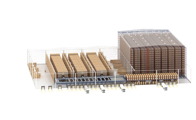El centro logístico de DECASA integra una gran variedad de soluciones: almacén automático autoportante, sistema semiautomático Pallet Shuttle, torres de picking para palets y cajas, sórter de clasificación, etc.