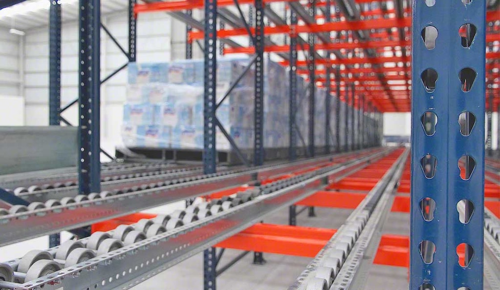 Estanterías dinámicas con roldanas en las bodegas de MIYM en México
