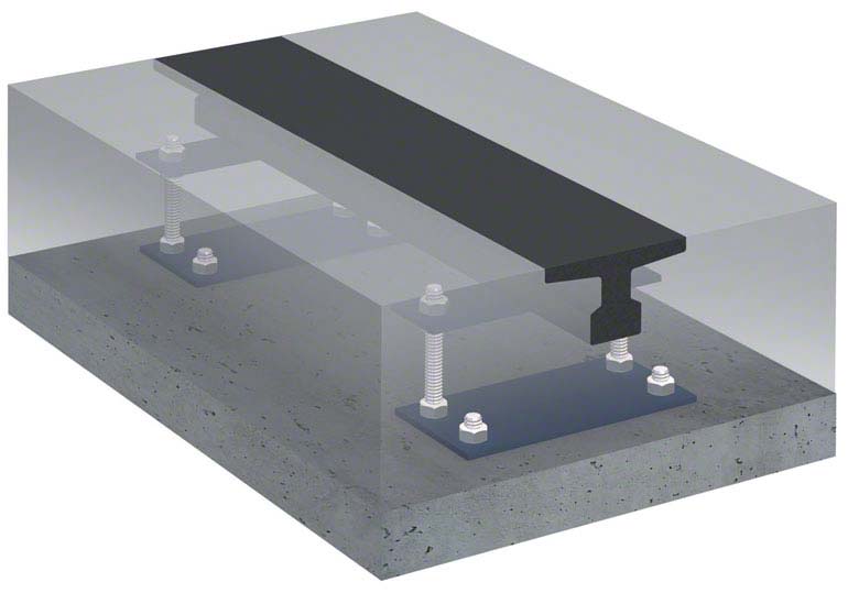 Carril de rodadura para estanterías móviles o Movirack 