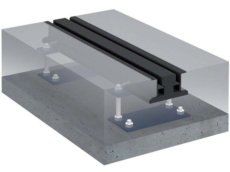 Carril guía de estanterías móviles. 
