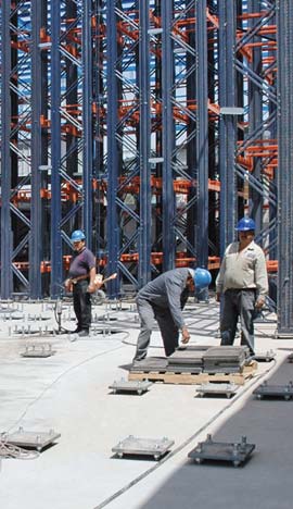 Proceso en la construcción de una bodega.