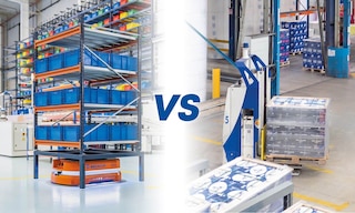 Both AMRs and AVGs are efficient automated goods transportation systems Both AMRs and AVGs are efficient automated goods transportation systems
