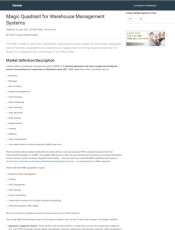 Mecalux incluida en el informe mundial de Gartner sobre sistemas de gestión de bodegas Mecalux incluida en el informe mundial de Gartner sobre sistemas de gestión de bodegas