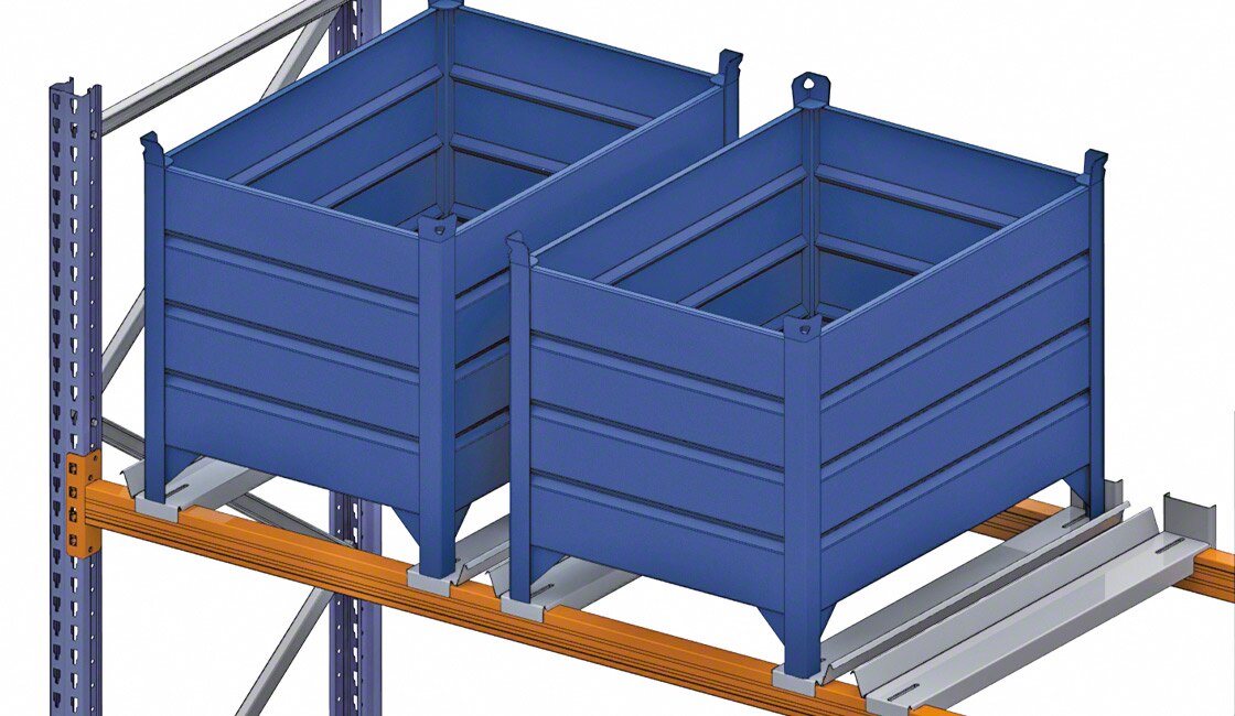 El soporte de contenedor es un perfil metálico que se coloca para garantizar la seguridad del contenedor almacenado