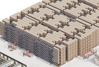 El Four-Way Pallet Shuttle es ideal para empresas con necesidades de almacenamiento masivo de estibas