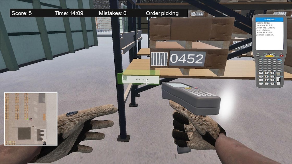 Los operarios aprenden a preparar pedidos en WarehouseGame Training