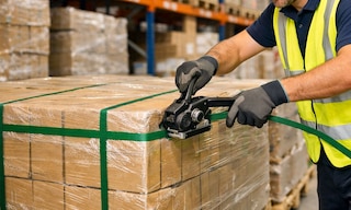 Flejar estibas es habitual en la preparación y acondicionamiento de mercancías en logística