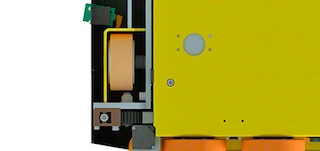 El shuttle 3D incluye 4 ruedas de movimiento en pasillo