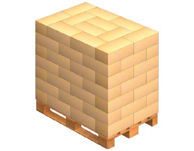 Carga de una estiba con cajas entrelazadas
