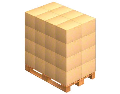 Carga de una estiba con cajas apiladas.